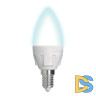 Лампа светодиодная диммируемая (UL-00004294) Uniel E14 7W 4000K матовая LED-C37 7W/4000K/E14/FR/DIM PLP01WH