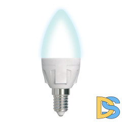 Лампа светодиодная диммируемая (UL-00004294) Uniel E14 7W 4000K матовая LED-C37 7W/4000K/E14/FR/DIM PLP01WH