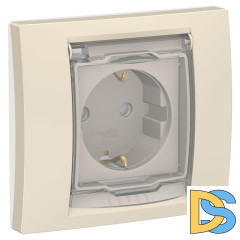 Розетка Schneider Electric Unica New с/з со шторками NU003744