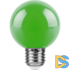 Лампа светодиодная Feron E27 3W зеленый Шар Матовая LB-371 25907