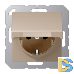 Розетка 2K+З с крышкой Jung A1520BFKLCH