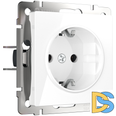 Розетка с заземлением и шторками Werkel (белый) W1171101