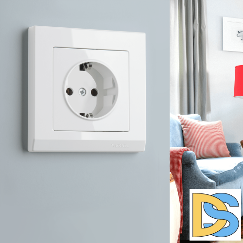 Розетка с заземлением и шторками Werkel (белый) W1171101