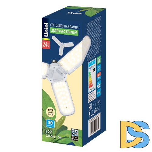 Лампа для растений Uniel LED-P65-24W/SPFS/E27/CL/P3 PLP32WH UL-00011420