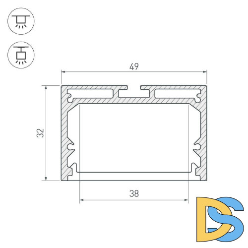 Профиль Arlight SL-LINE-4932-2500 BLACK+OPAL 027988