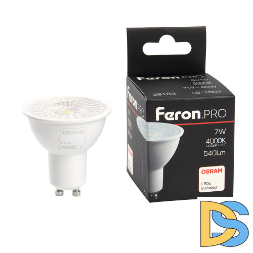 Лампа светодиодная Feron GU10 7W 4000K рефлекторная LB-1607 38183