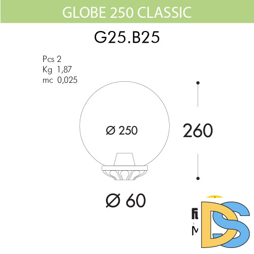 Уличный светильник Fumagalli Globe G25.B25.000.WZF1R