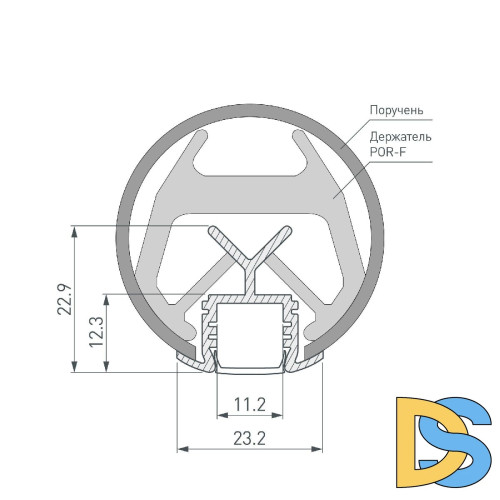 Алюминиевый профиль Arlight KLUS-POR-F-1000 ANOD 019181(1)