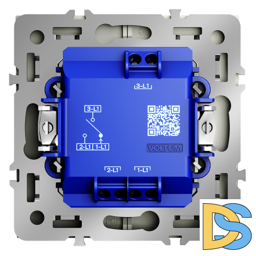 Выключатель встраиваемый VOLTUM S70 для жалюзи 10А, (сталь)