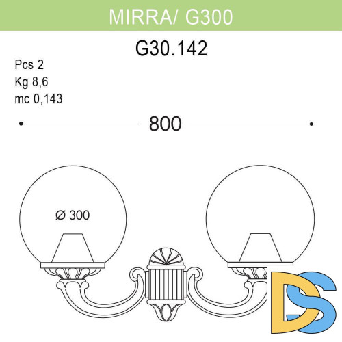 Уличный настенный светильник Fumagalli Mirra/G300 G30.142.000.WZE27