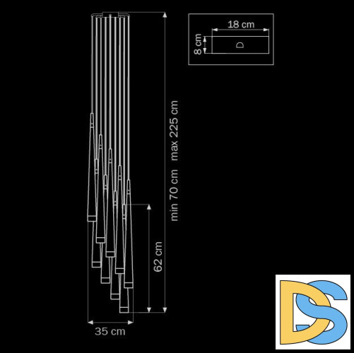 Подвесная люстра Lightstar Meta Duovo 807086