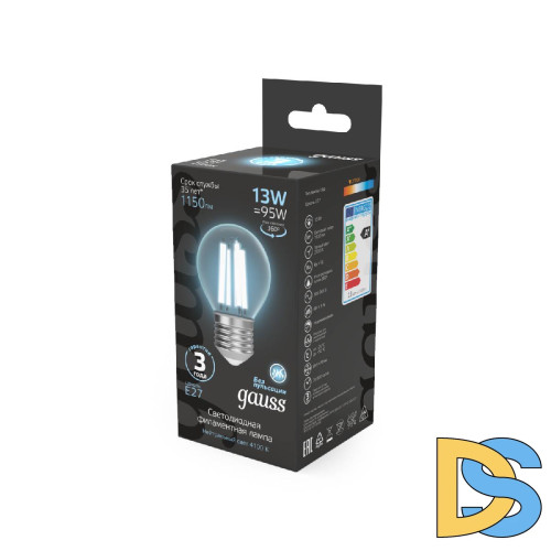 Лампа светодиодная Gauss Filament E27 13W 4100K 105802213