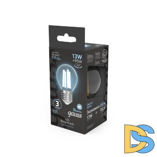 Лампа светодиодная Gauss Filament E27 13W 4100K 105802213