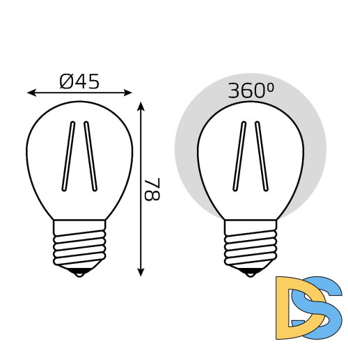 Лампа светодиодная Gauss Filament E27 13W 4100K 105802213
