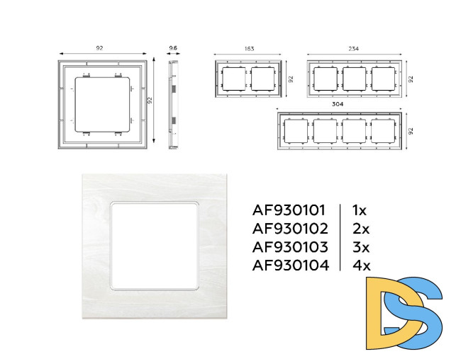 Рамка двухместная Ambrella Volt Grand AF930102