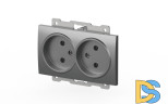 Розетка двухместная без заземления ELBI Zena Vega 609-011000-908