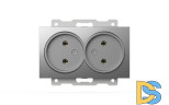 Розетка двухместная без заземления ELBI Zena Vega 609-011000-908