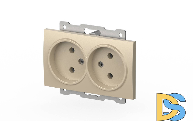 Розетка двухместная без заземления ELBI Zena Vega 609-012500-908