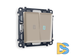 Комплект механизма 2-кл проходного выключателя с подсветкой Ambrella Volt Alfa MA364040