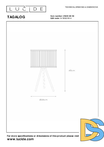 Настольная лампа Lucide Tagalog 21529/26/30