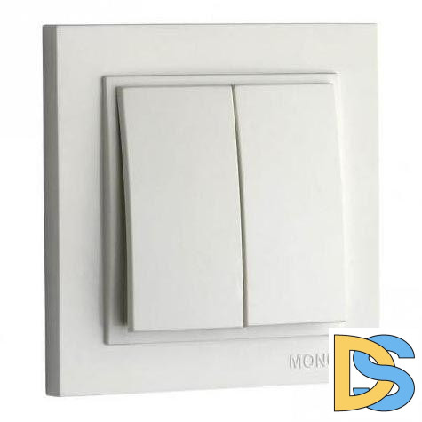 Выключатель двухклавишный Mono Electric Despina 10А 250В белый 102-190025-102