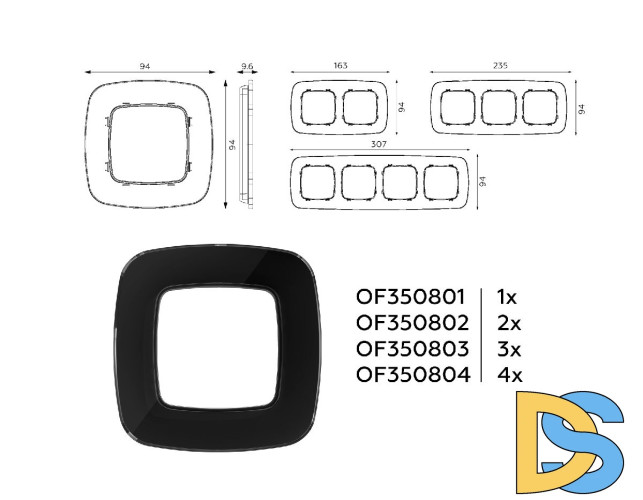 Рамка четырехместная Ambrella Volt Radian OF350804