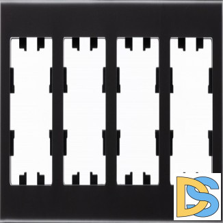 Рамка 4-ая (четверная), Стекло Матовое Черное, серия Atlas Design Nature, Schneider Electric