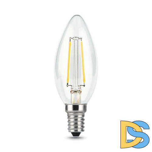 Лампа светодиодная филаментная Gauss E14 9W 4100К прозрачная 103801209