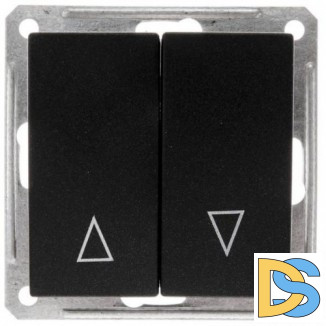 Выключатель для жалюзи (рольставней) с фиксацией, Черный бархат, серия Wessen 59, Schneider Electric