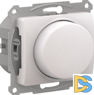 Диммер поворотно-нажимной, 315Вт LED универсальный, Перламутр, серия Glossa, Schneider Electric