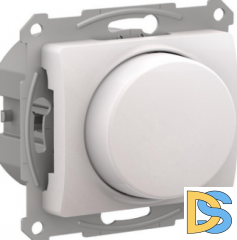 Диммер поворотно-нажимной, 315Вт LED универсальный, Перламутр, серия Glossa, Schneider Electric