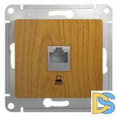 Розетка компьютерная 1-ая кат.5е, RJ-45 (интернет), Дерево Дуб, серия Glossa, Schneider Electric