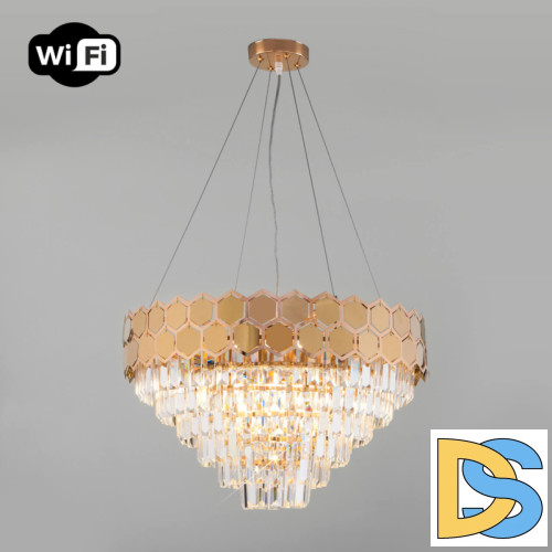 Подвесная люстра Eurosvet Ariana 10124/8 золото/прозрачный хрусталь Strotskis Smart (10113/8)