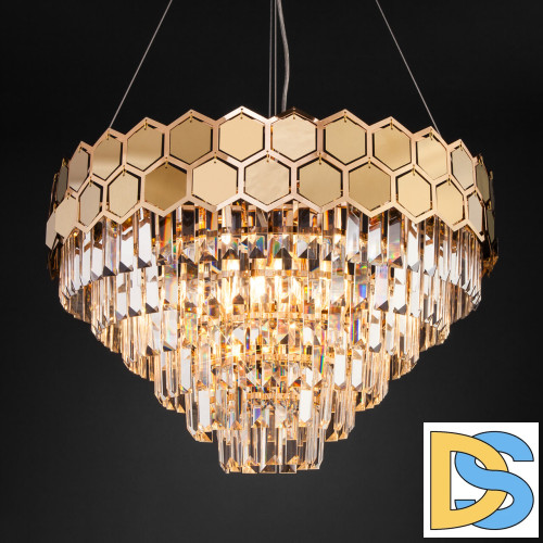 Подвесная люстра Eurosvet Ariana 10124/8 золото/прозрачный хрусталь Strotskis Smart (10113/8)