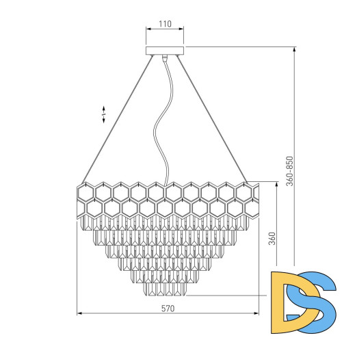 Подвесная люстра Eurosvet Ariana 10124/8 золото/прозрачный хрусталь Strotskis Smart (10113/8)