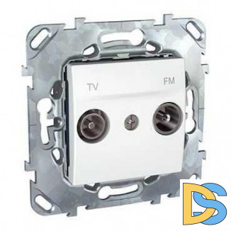 Розетка телевизионная проходная ТV-FМ, Белый, серия Unica, Schneider Electric