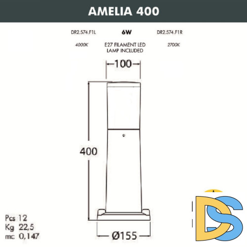 Садовый светильник Fumagalli DR2.574.000.LYF1R