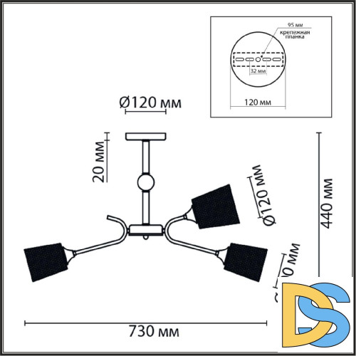Люстра на штанге Lumion Abris 8191/9C