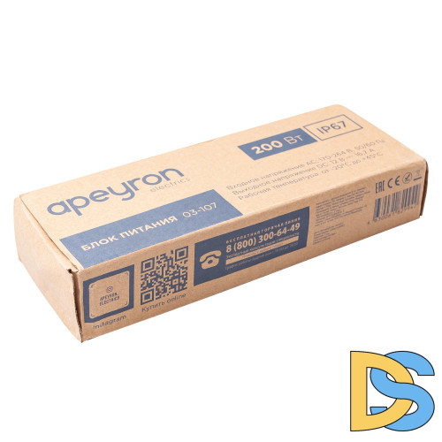 Блок питания Apeyron 12В (СТ) 200Вт импульсный IP67 170-264В 16,7А 03-107