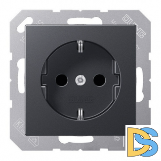 Розетка электрическая с заземлением Jung ECO Profi 16А Антрацит