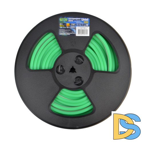 Светодиодная лента Uniel ULS-N11-2835-120LED/m-8mm-IP67-DC24V-10W/m-15M-GREEN UL-00009100
