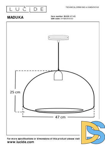 Подвесной светильник Lucide Maduka 10450/47/43
