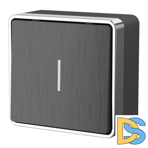 Выключатель одноклавишный Werkel с подсветкой Gallant (графит рифленый) W5010104