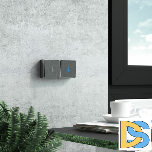 Выключатель одноклавишный Werkel с подсветкой Gallant (графит рифленый) W5010104