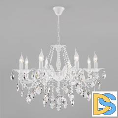 Подвесная люстра Eurosvet 10108/8 белый/прозрачный хрусталь Strotskis