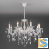 Подвесная люстра Eurosvet 10108/8 белый/прозрачный хрусталь Strotskis