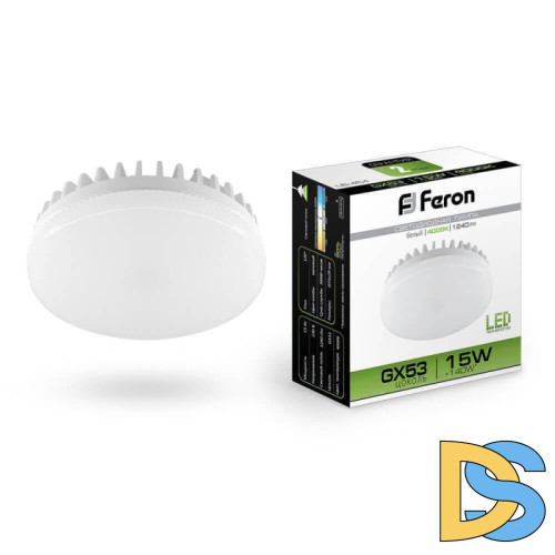 Лампа светодиодная Feron GX53 15W 4000K Таблетка Матовая LB-454 25836