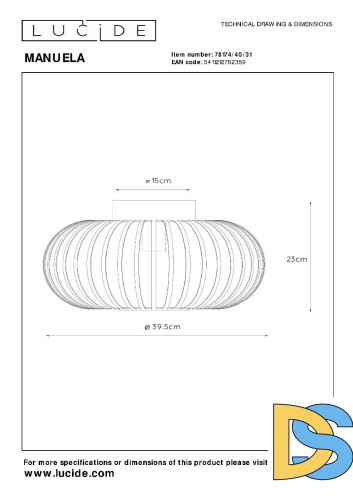 Потолочный светильник Lucide Manuela 78174/40/31
