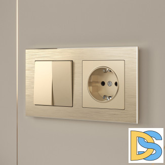 Рамка на 2 поста (шампань алюминий) W0021711