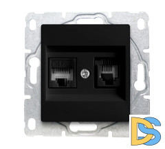Розетка для сетевого кабеля LAN + Phone без рамки черная Vesta-Electric Black